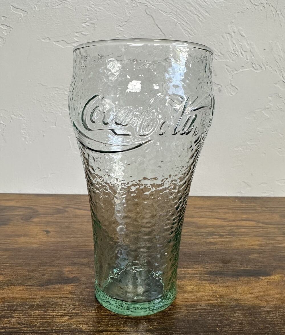 Vintage Green Pebble Coca-Cola Coke Wide-Mouth Soda Pop Drinking Glass 16 Oz